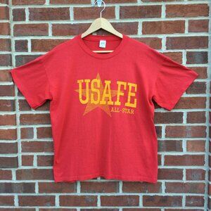 VTG Military Tee XL Air Force 86 World Softball Champions USAFE SIngle Stitch